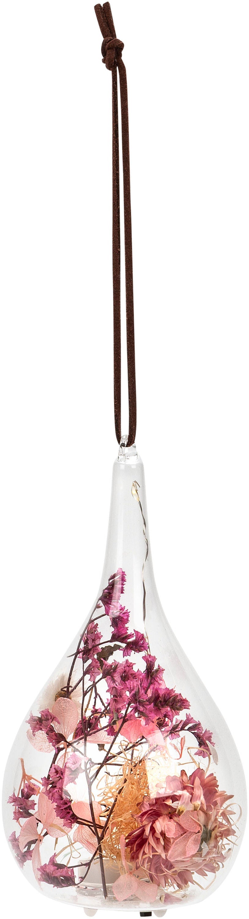 LED-Dekohänger "Little Fleur" aus Glas