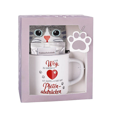 Geschenkset "Katzenliebhaber" mit Tasse & Socken