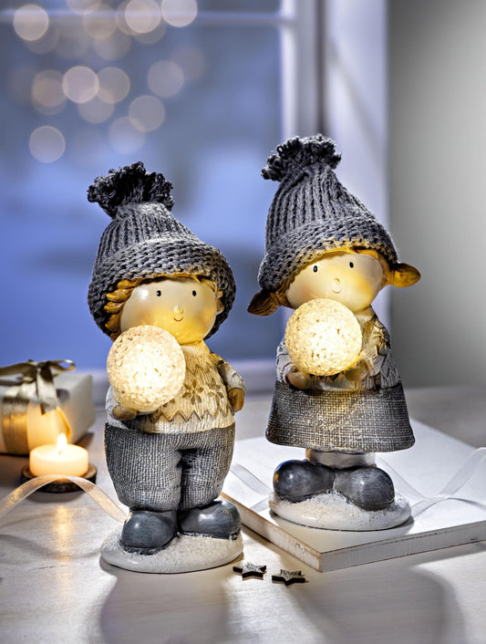 LED-Dekofiguren "Franz und Lea" 2er-Set