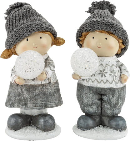 LED-Dekofiguren "Franz und Lea" 2er-Set