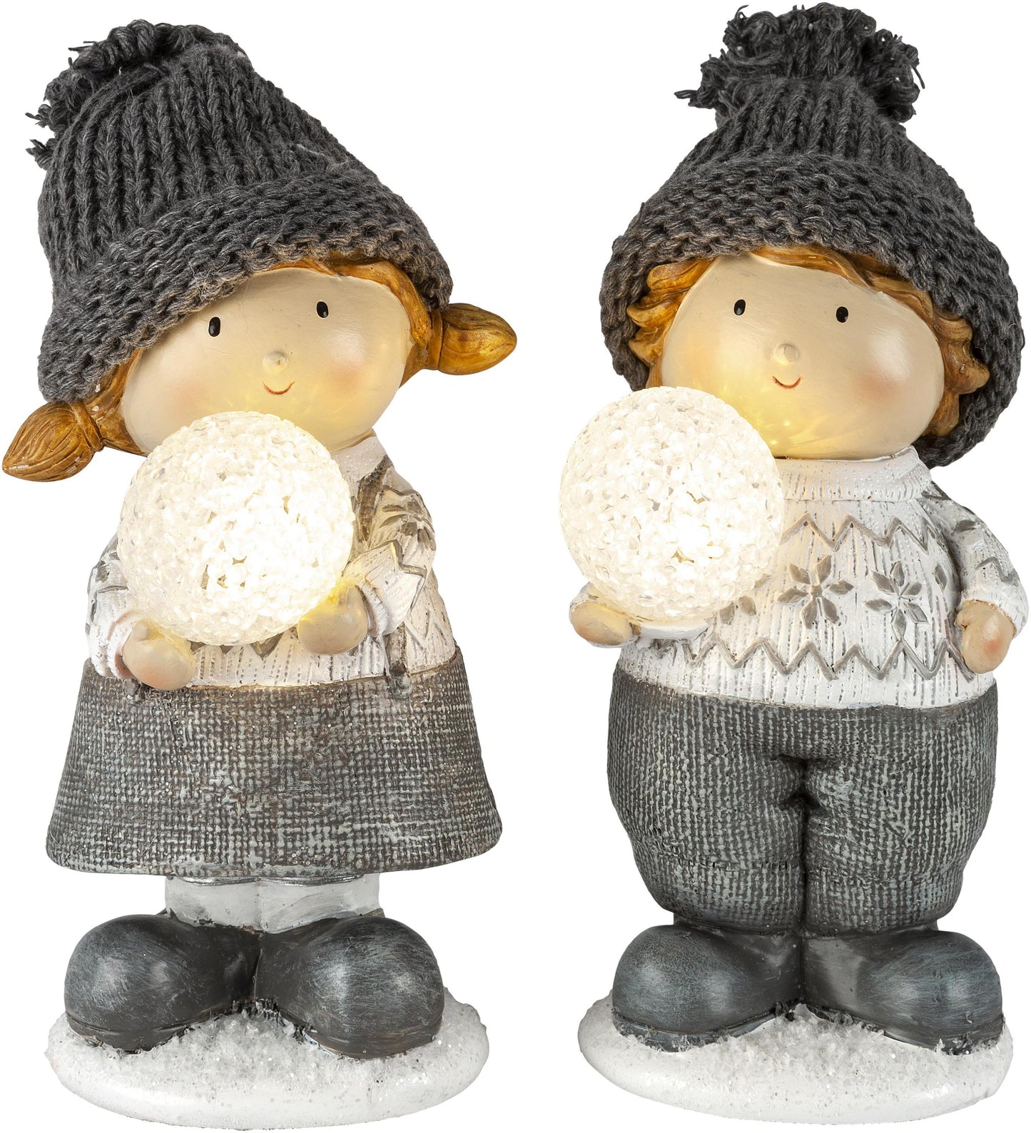 LED-Dekofiguren "Franz und Lea" 2er-Set