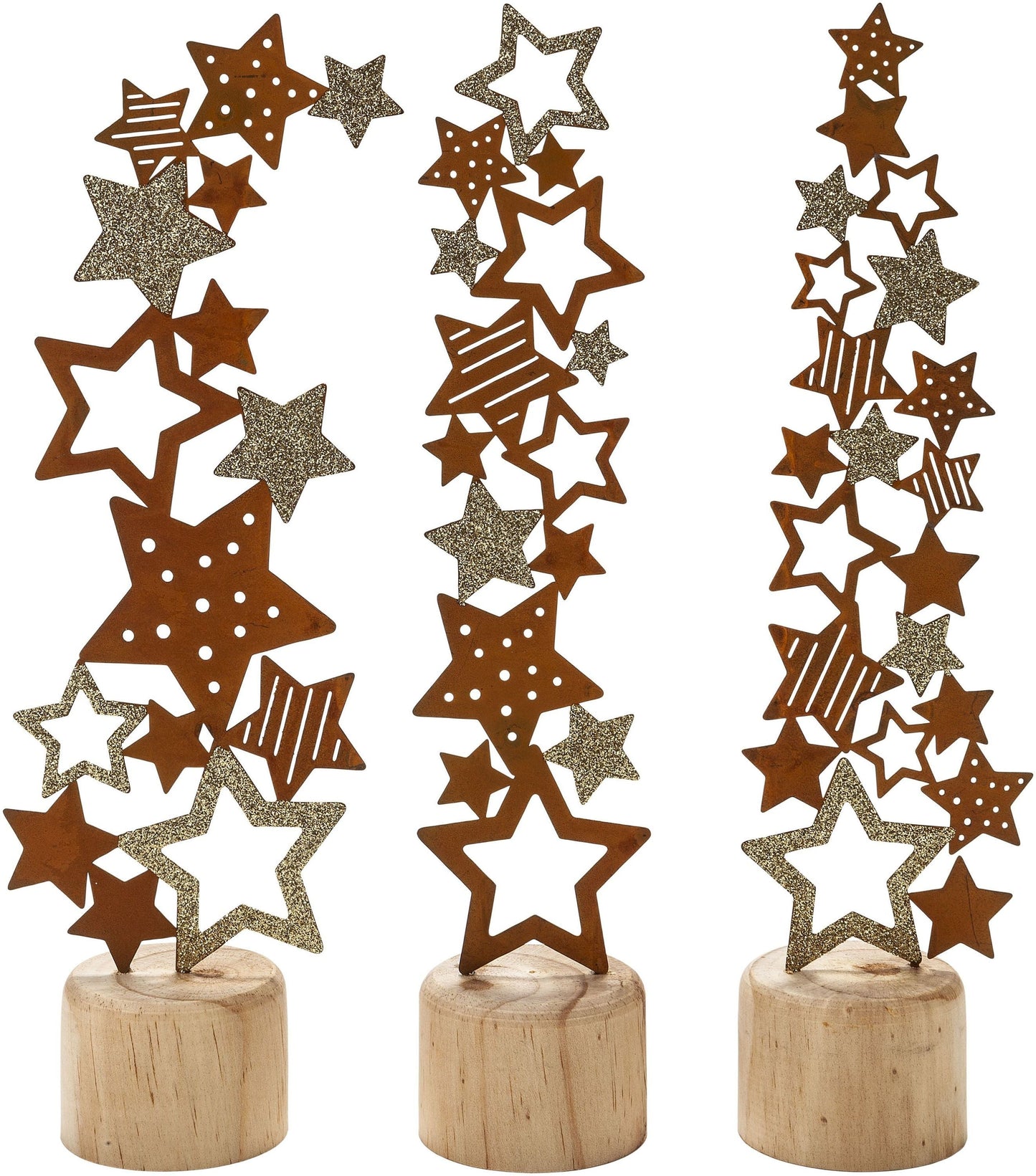 Deko-Objekt "Rusty Stars" 3er-Set