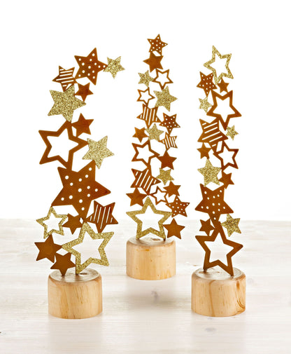 Deko-Objekt "Rusty Stars" 3er-Set