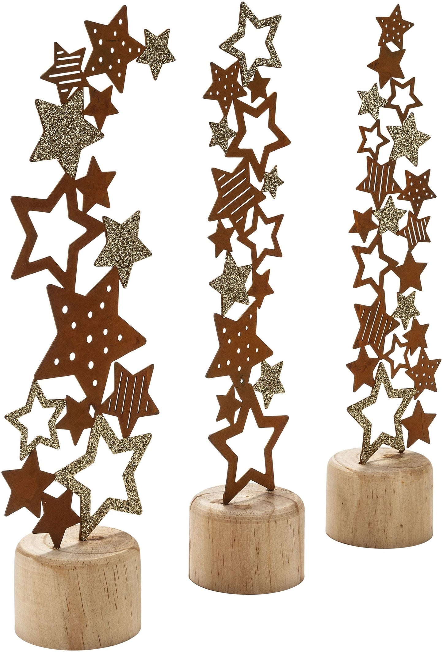 Deko-Objekt "Rusty Stars" 3er-Set