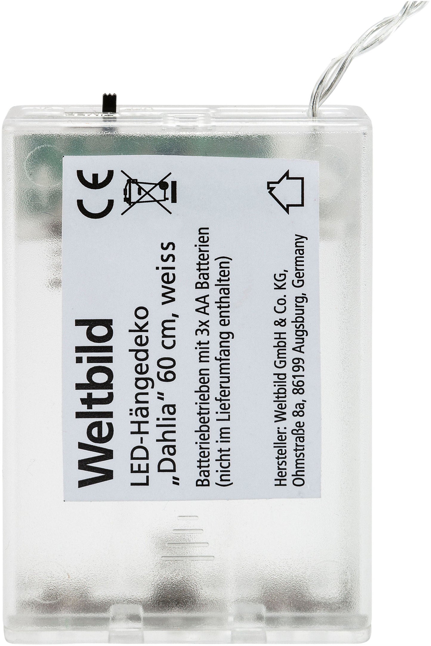 LED-Hängedeko "Dahlia" 60 cm (Farbe: weiss)