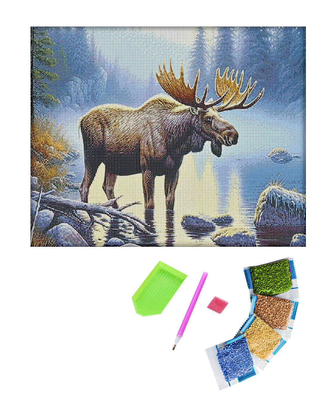 Diamond Painting (Ausführung: Elch) 50 x 40 cm