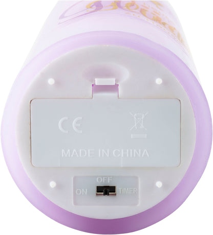 LED-Echtwachskerze "Glück zu Hause" mit Karte