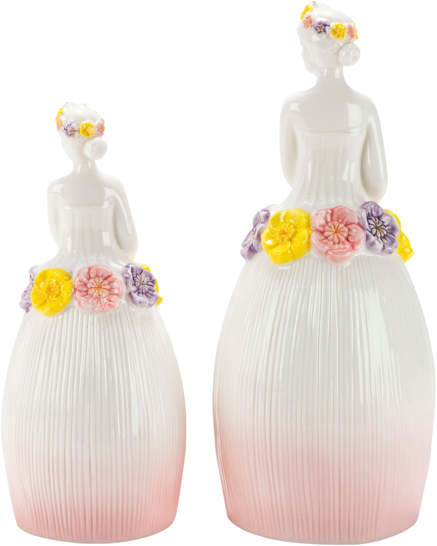 LED-Porzellanfigur "Blütenmädchen" 2er-Set