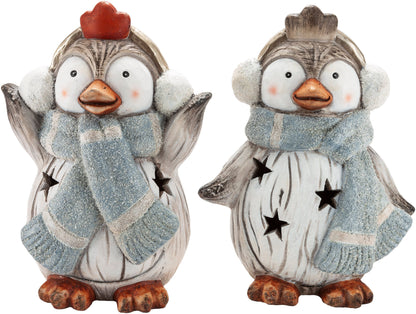 LED-Deko Pinguine "Hitty & Yuki", 30cm, 2er-Set
