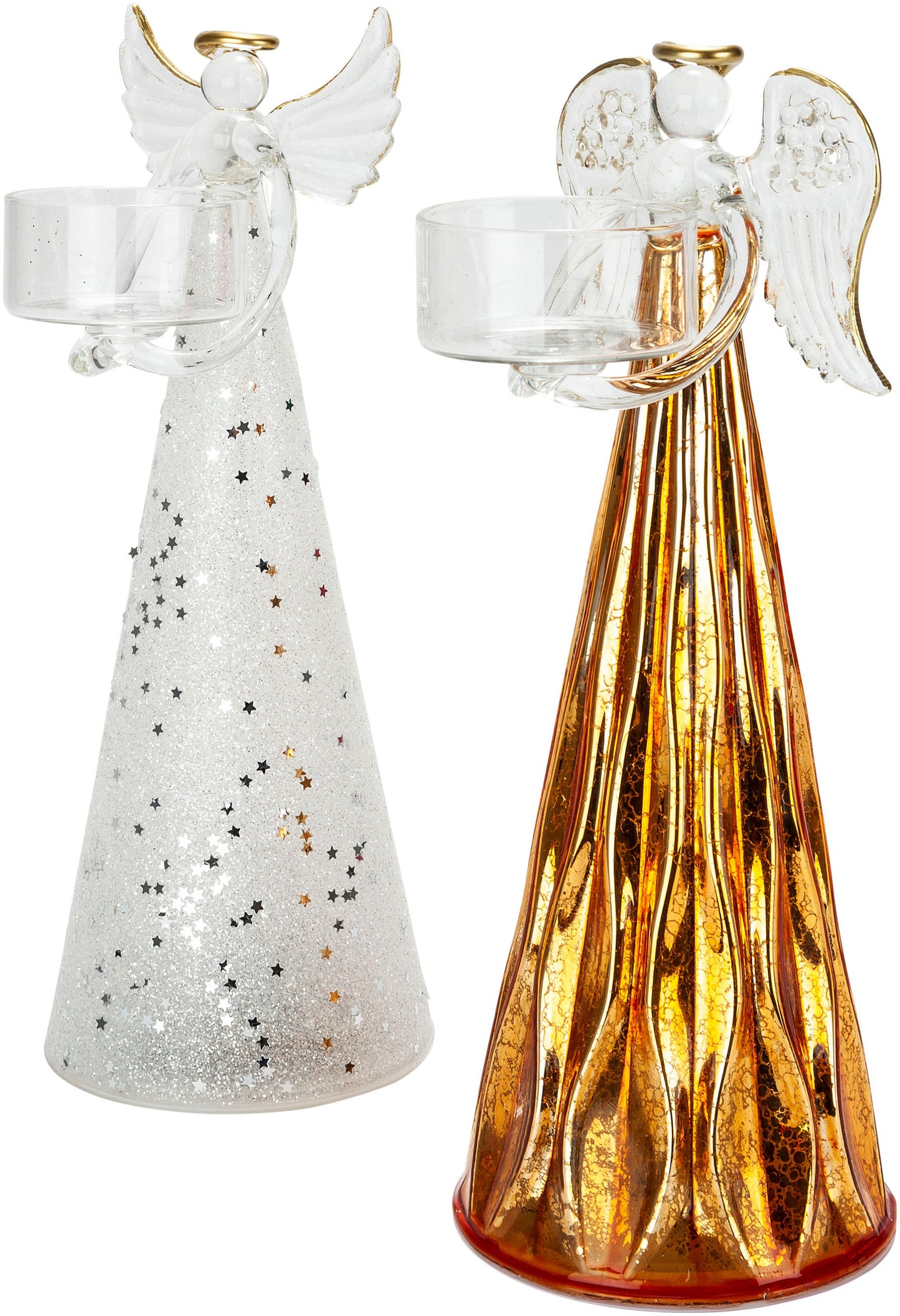 LED-Engel mit Teelichthalter, 2er Set