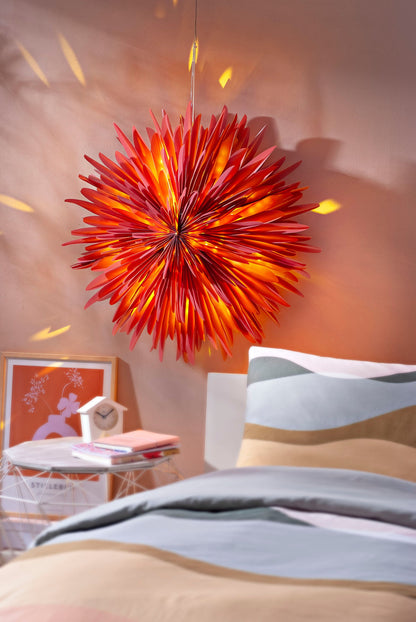 LED-Hängedeko "Dahlia" 60 cm (Farbe: weinrot)