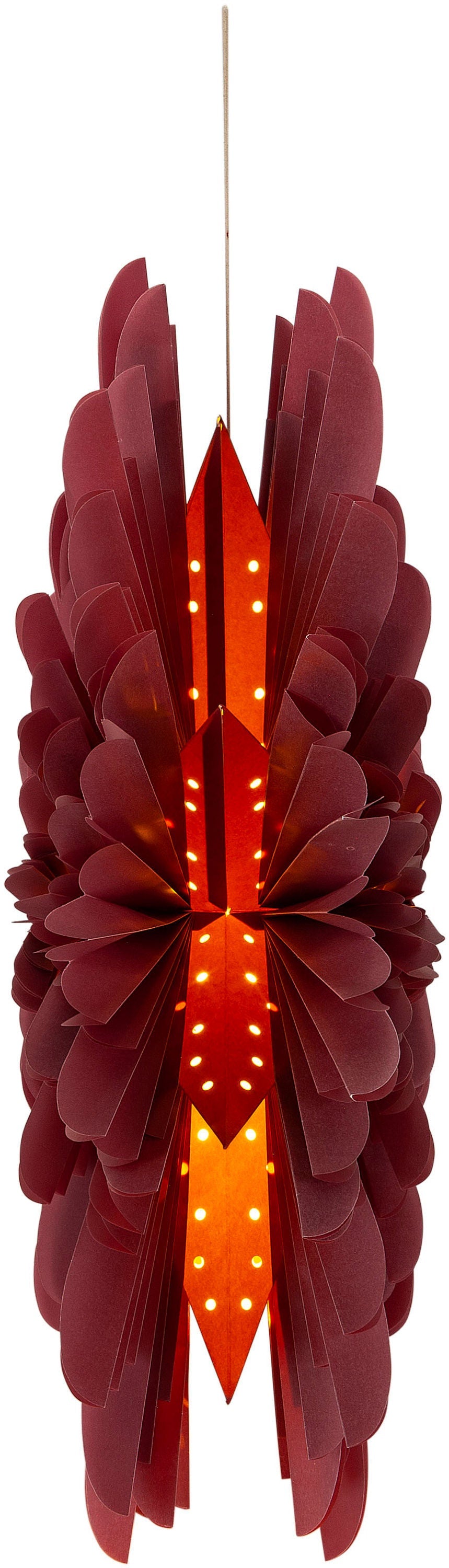 LED-Hängedeko "Dahlia" 60 cm (Farbe: weinrot)