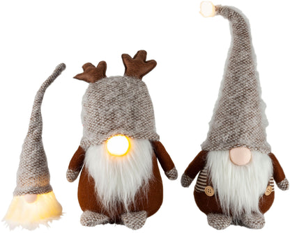 LED-Dekofiguren Wichtel 'Finn, Faxe & Flake', 3er Set