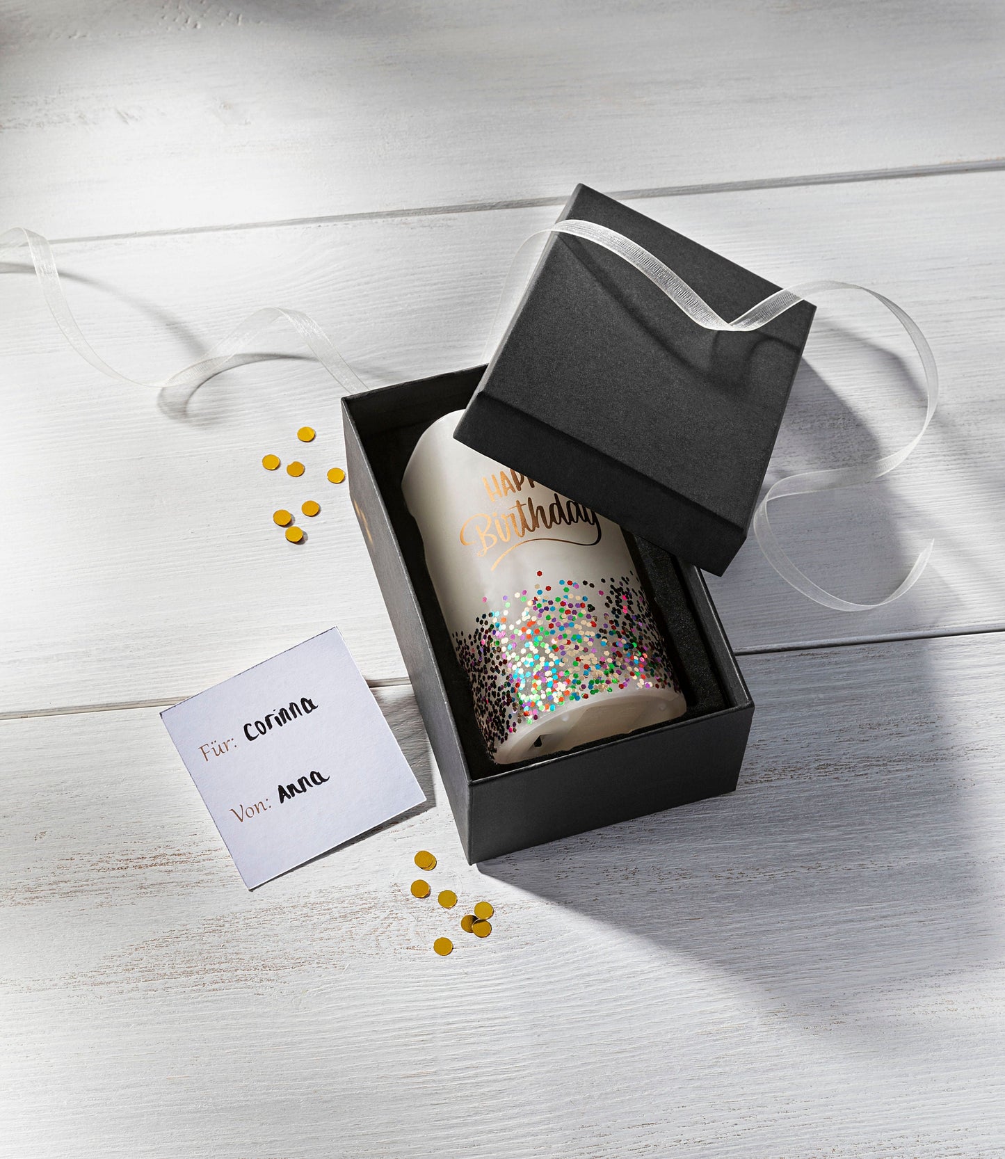 Geschenkset LED-Kerze "Konfetti"