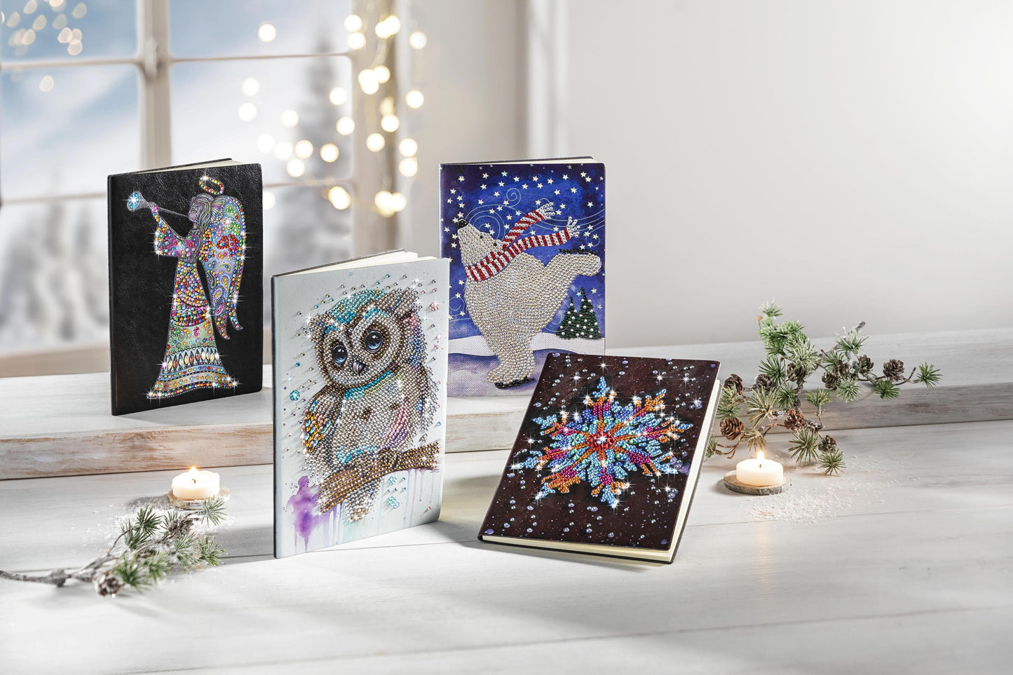 Diamond Painting Notizbuch (Motiv: Eiskristall, DIN A5)