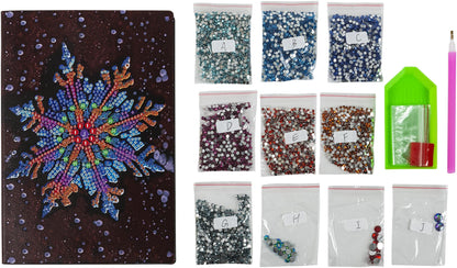 Diamond Painting Notizbuch (Motiv: Eiskristall, DIN A5)