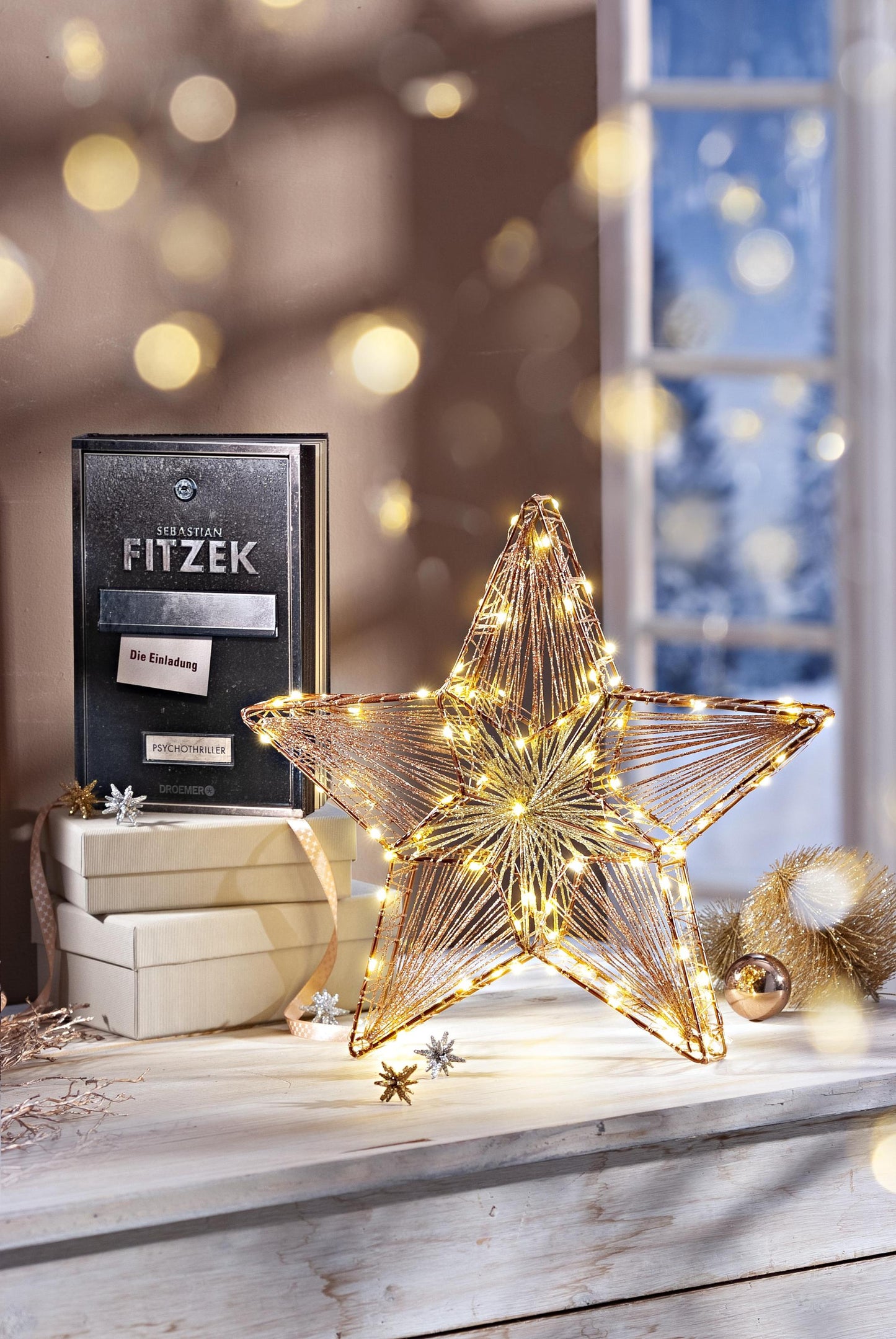 LED-Stern "Alruba" Kupfer, 35cm, 100LEDs