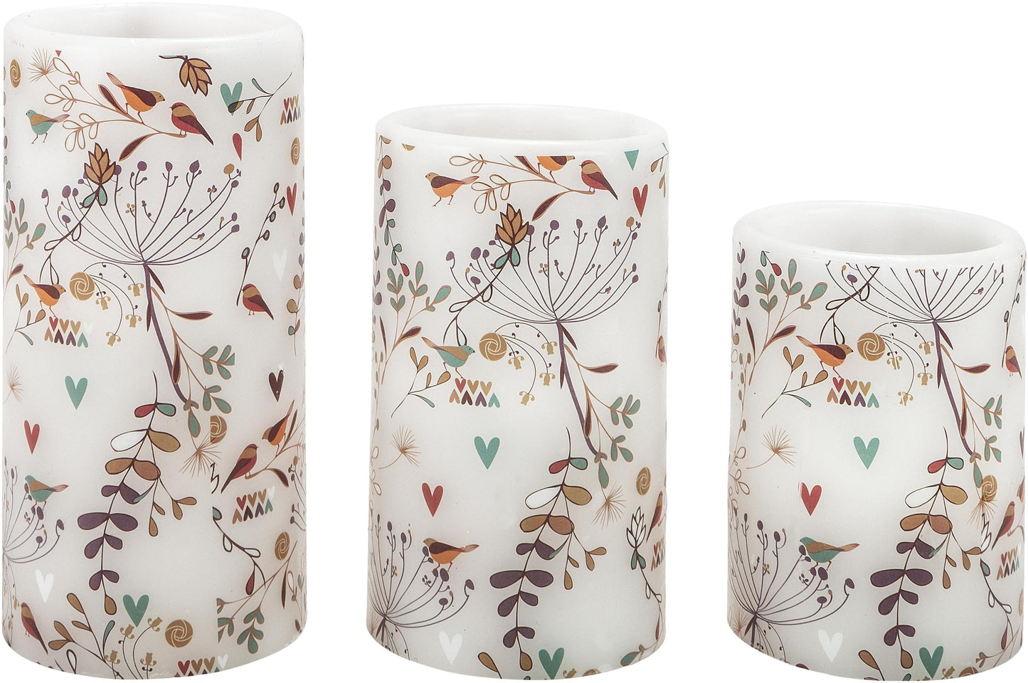 LED-Echtwachskerzen "Pusteblume" 3er-Set