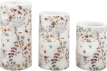 LED-Echtwachskerzen "Pusteblume" 3er-Set