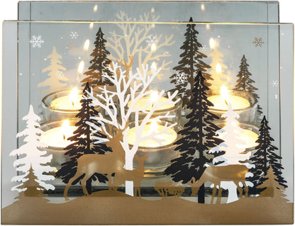 Glas-Teelichthalter 'Winterwald'