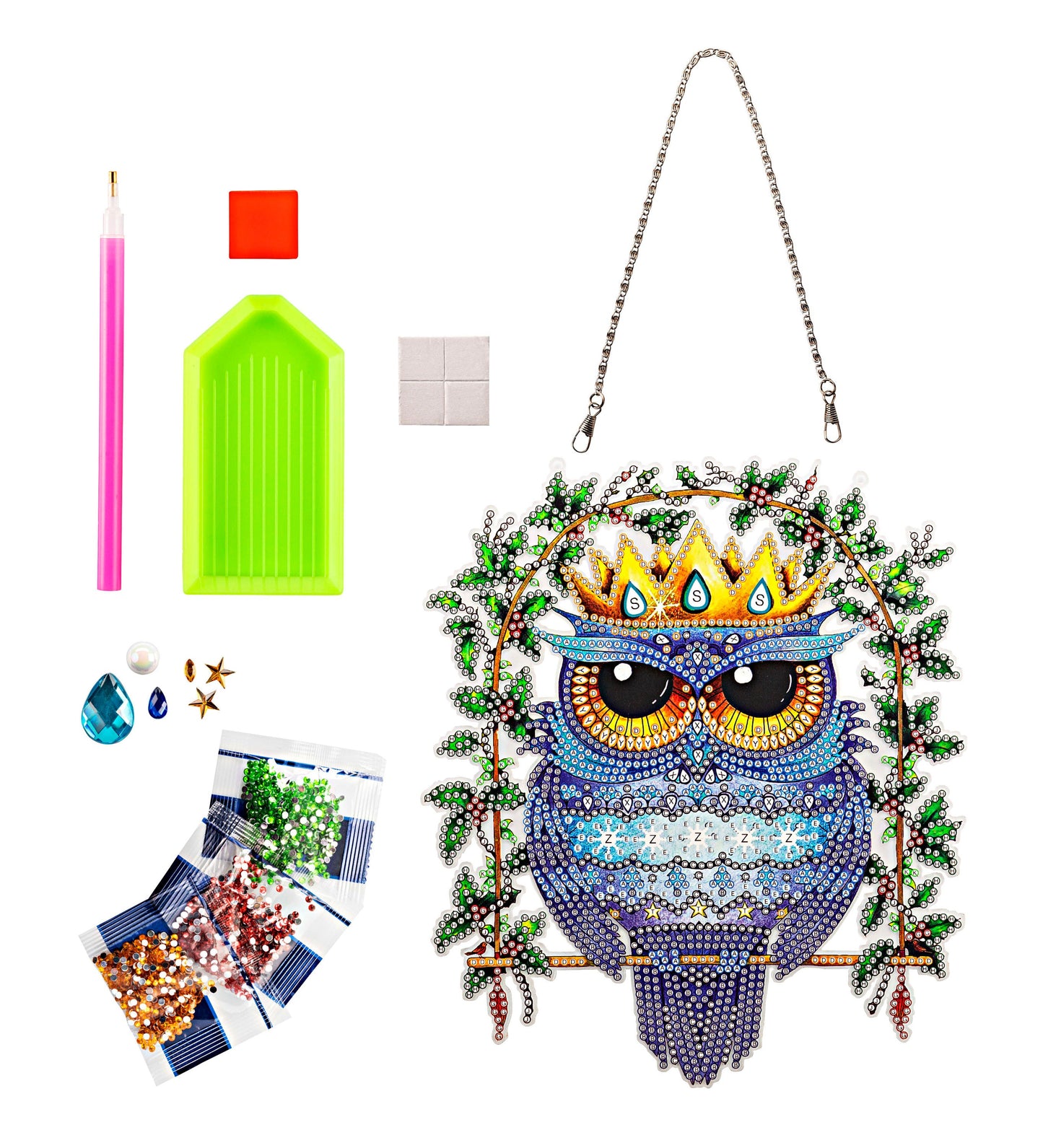 Diamond Painting Dekokranz (Motiv: Eule)