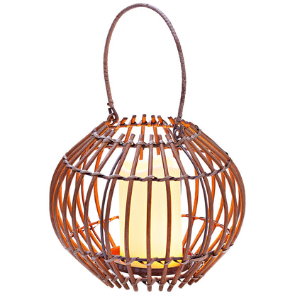 LED-Laterne "Rattan" mit LED-Kerze