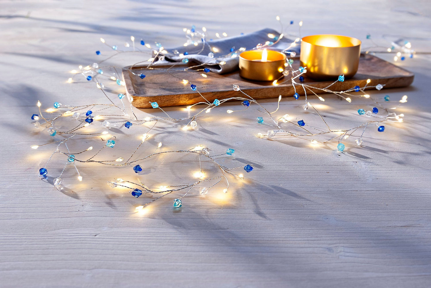 LED-Lichterkette "Perlen", 100 LEDs (Farbe: blau)