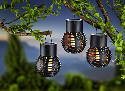 Solar-Hängedeko "Flame" 3er-Set