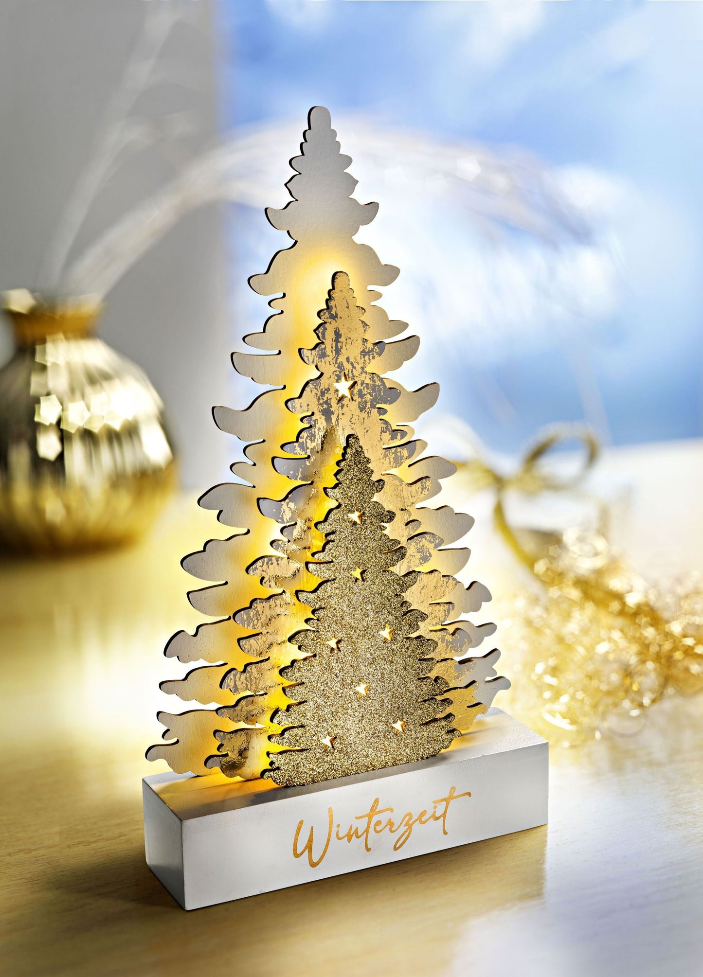 LED-Tanne "Wintergold" 30 cm