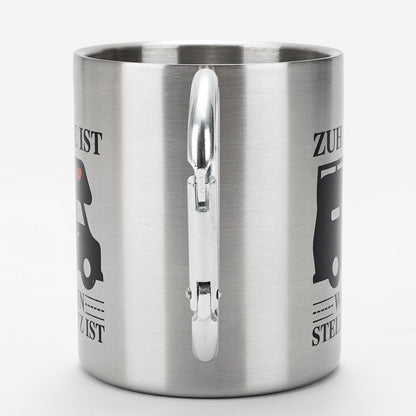 Doppelwandiger Thermo-Becher "Zuhause ist"