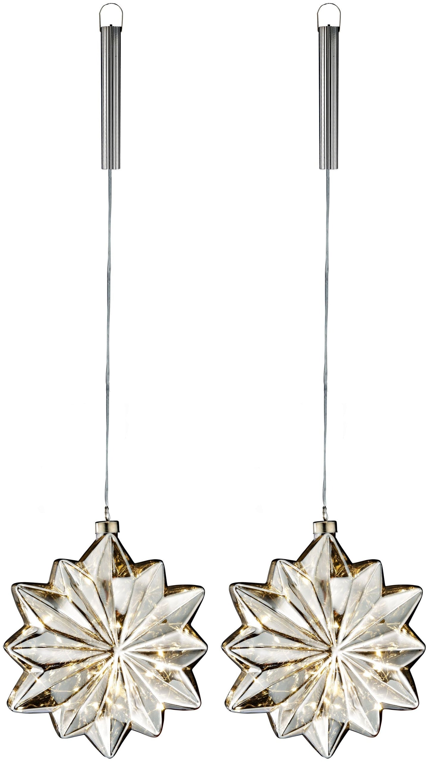 LED-Hängedeko "Snöflinga" 2er-Set, Silber
