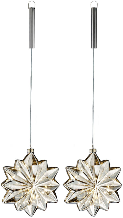 LED-Hängedeko "Snöflinga" 2er-Set, Silber