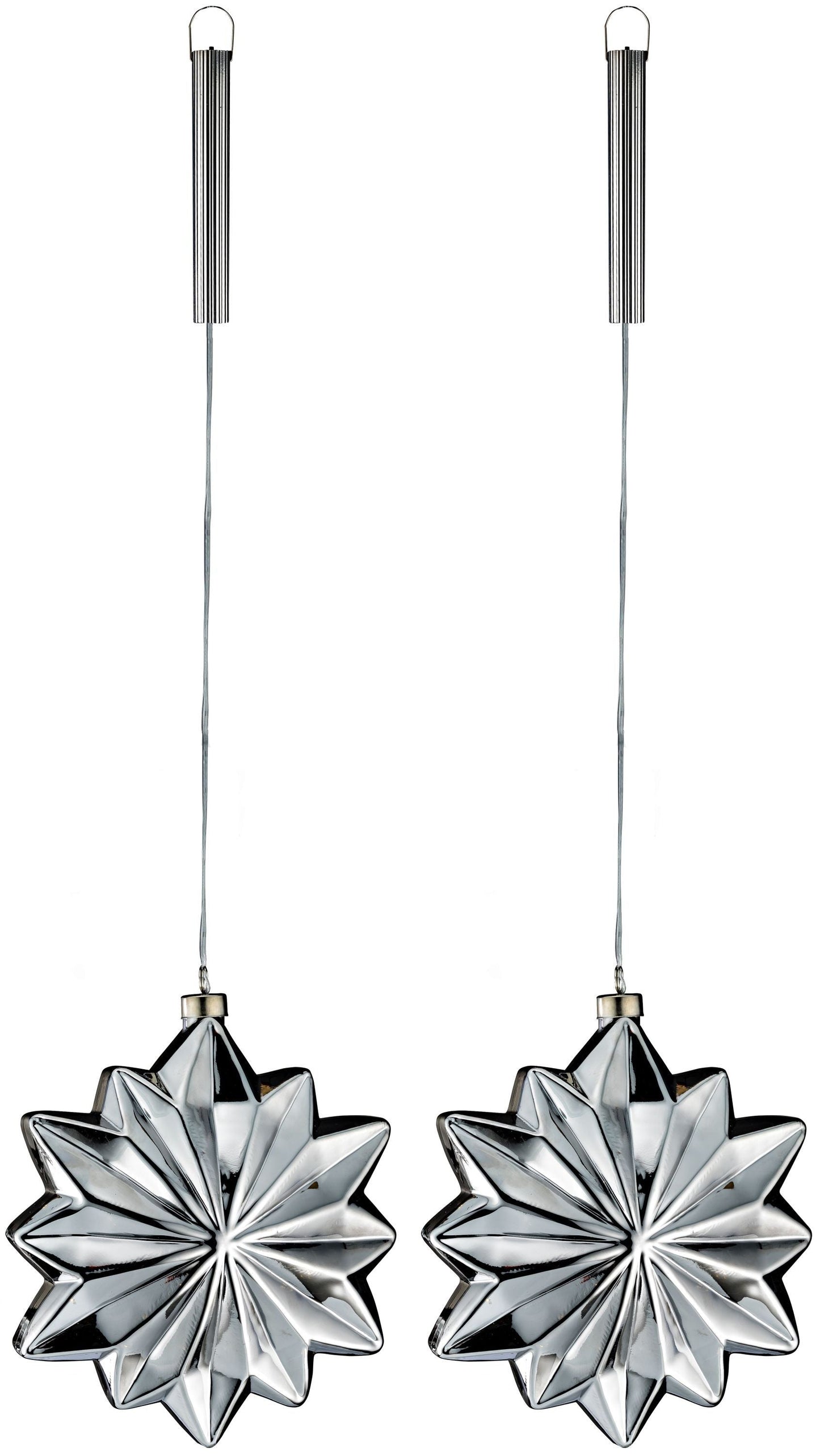 LED-Hängedeko "Snöflinga" 2er-Set, Silber