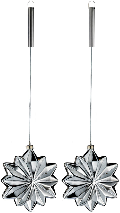 LED-Hängedeko "Snöflinga" 2er-Set, Silber