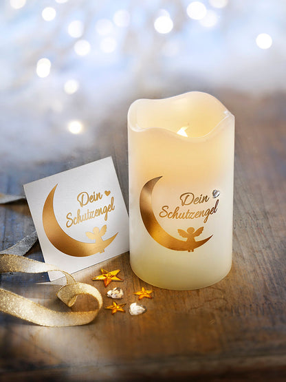 Geschenkset LED-Echtwachskerze "Dein Schutzengel"