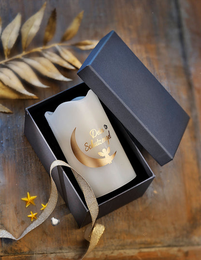 Geschenkset LED-Echtwachskerze "Dein Schutzengel"