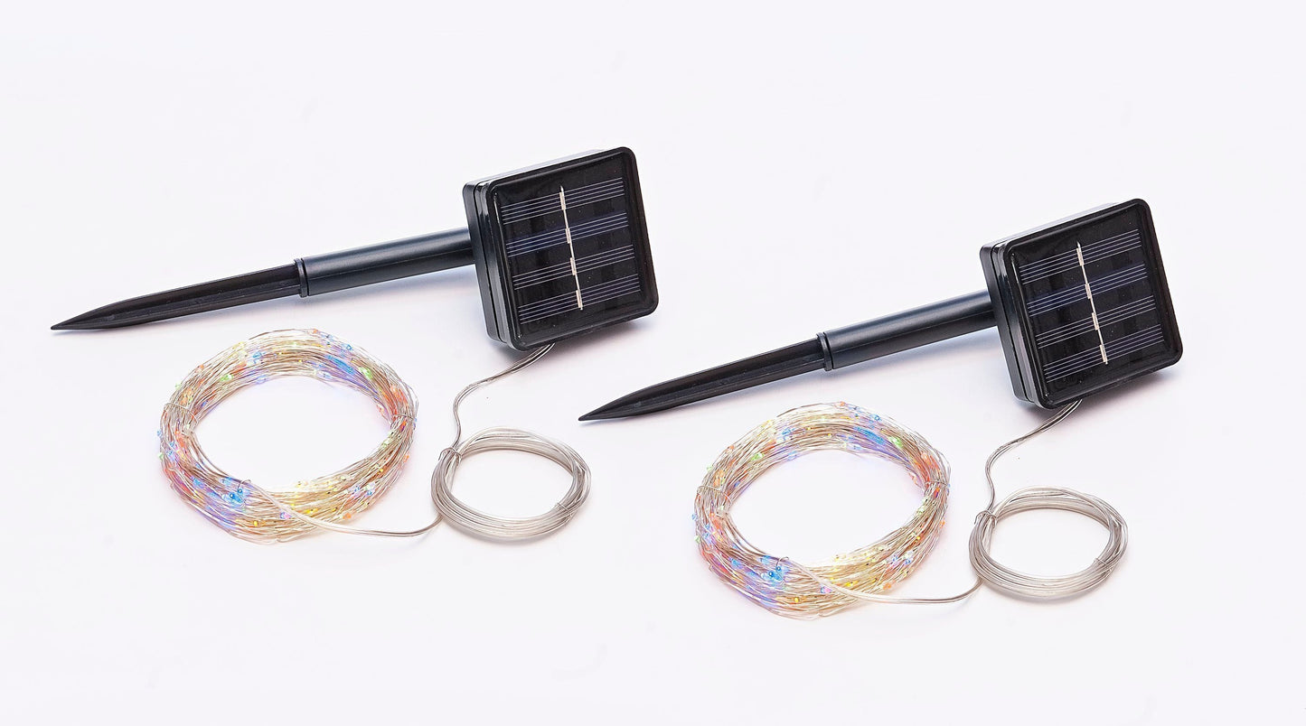 Sparset Solar-Lichterkette "Colori Garden" (Länge: 10m, 2er-Set)