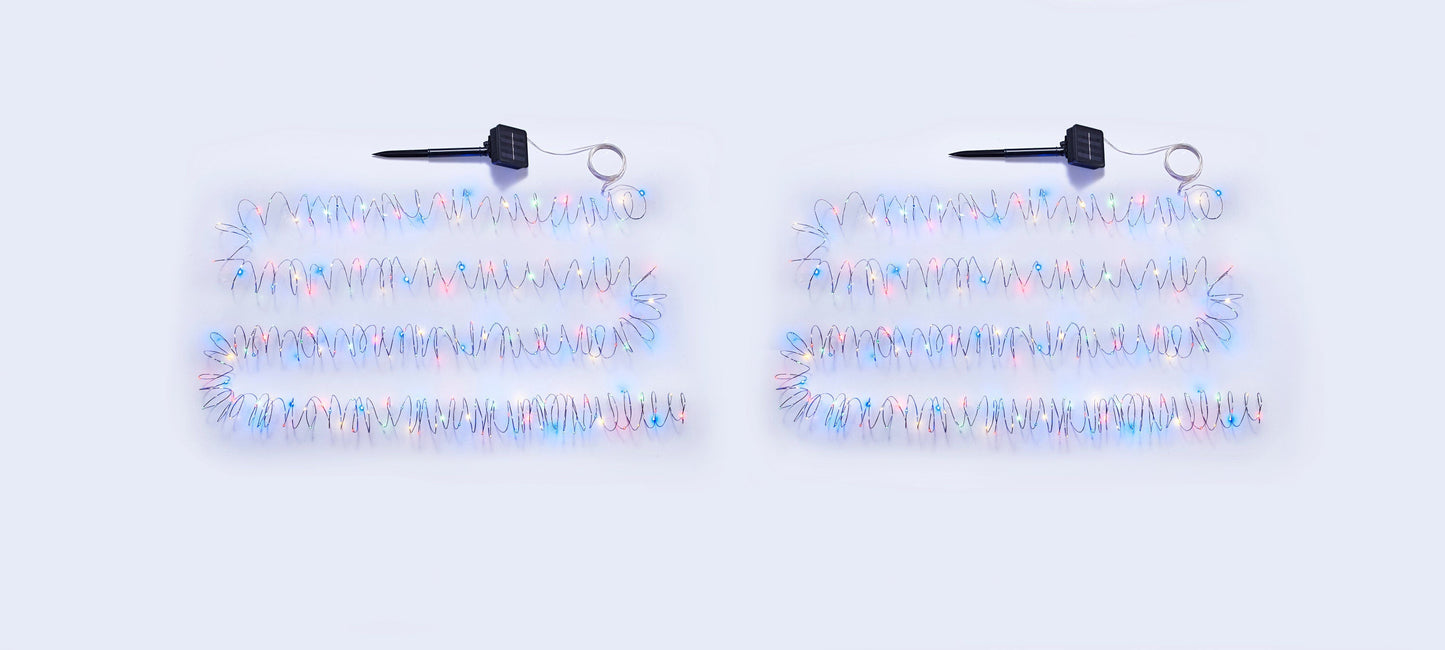 Sparset Solar-Lichterkette "Colori Garden" (Länge: 10m, 2er-Set)