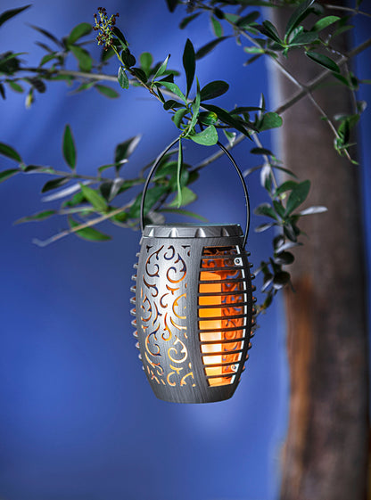 LED-Gartenstecker "Flame Silber" 2er-Set