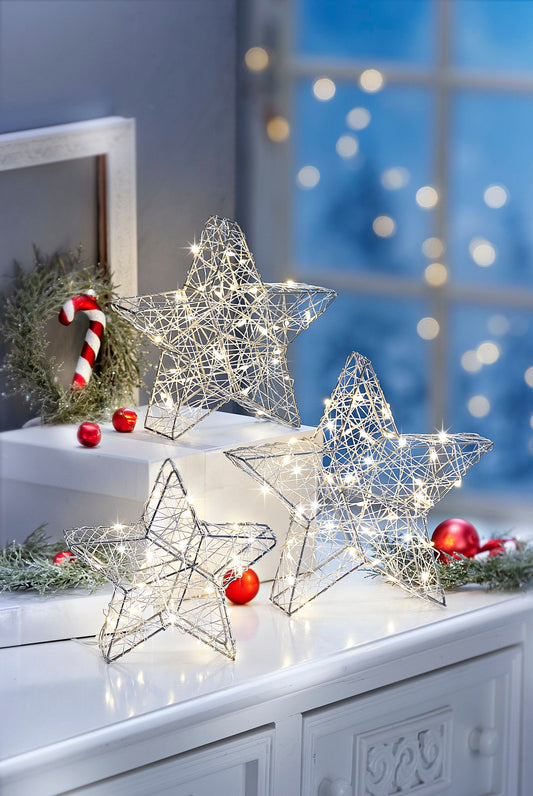 LED-Deko Sterne 3er-Set, 100 LEDs