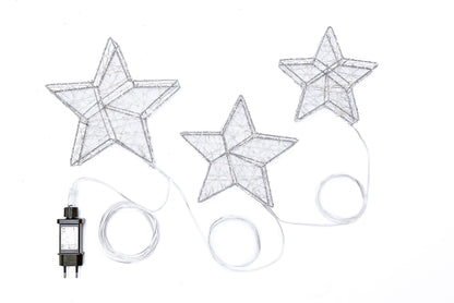 LED-Deko Sterne 3er-Set, 100 LEDs