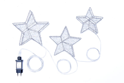 LED-Deko Sterne 3er-Set, 100 LEDs