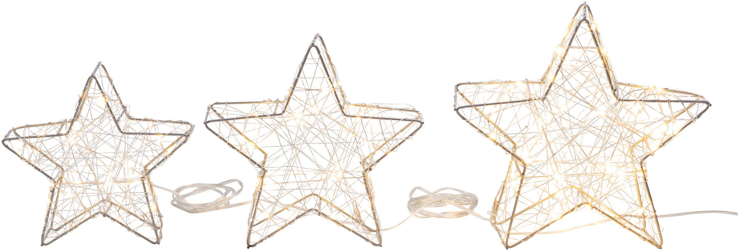 LED-Deko Sterne 3er-Set, 100 LEDs