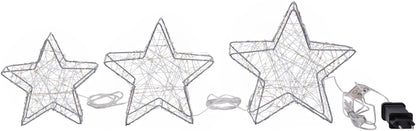 LED-Deko Sterne 3er-Set, 100 LEDs