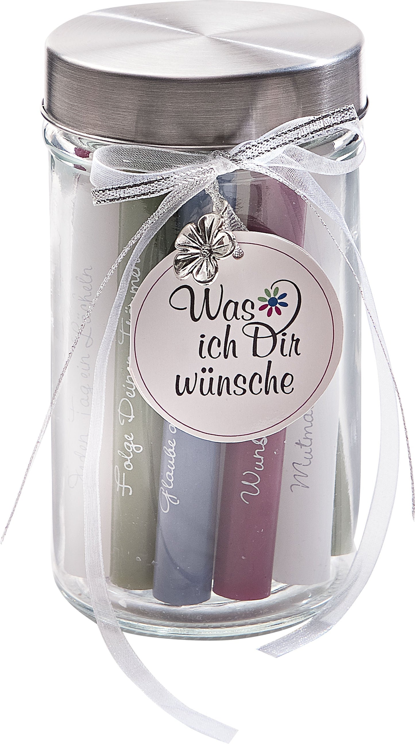 Geschenkset Kerzenglas "Gute Wünsche"