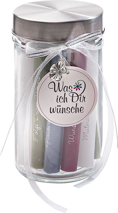 Geschenkset Kerzenglas "Gute Wünsche"