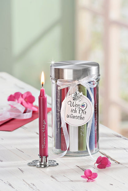 Geschenkset Kerzenglas "Gute Wünsche"