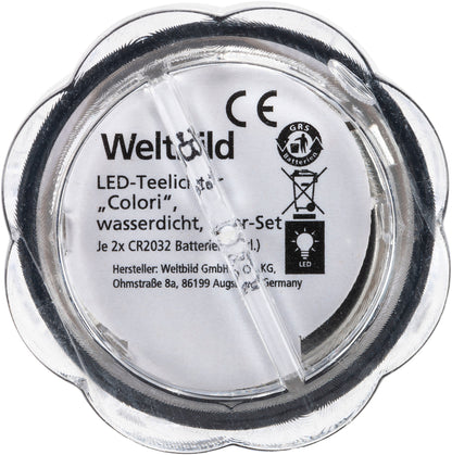 LED-Teelichter "Colori", wasserdicht, 12er-Set (Lichtfarbe: Farbwechsel)