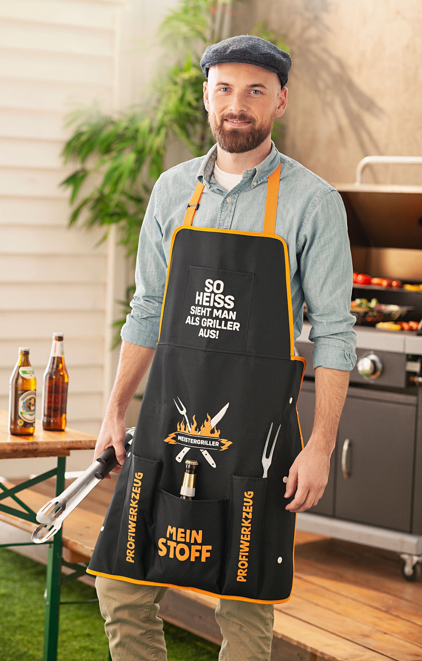 Grillschürze mit Taschen