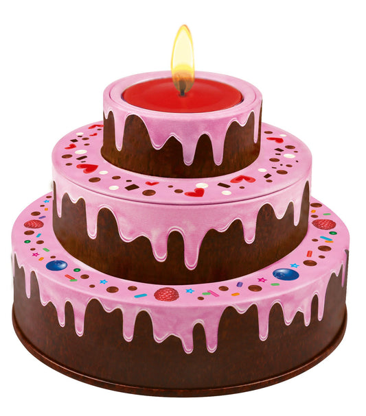 Geburtstagstorte mit Milchcreme-Schokopralinen und Geburtstagslicht (86 g)
